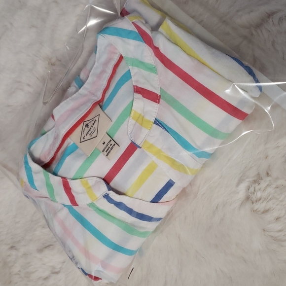 St. John's Bay 100% Cotton Women's Long Sleeve Buttoned Striped Shirt, Size Med - Picture 16 of 17